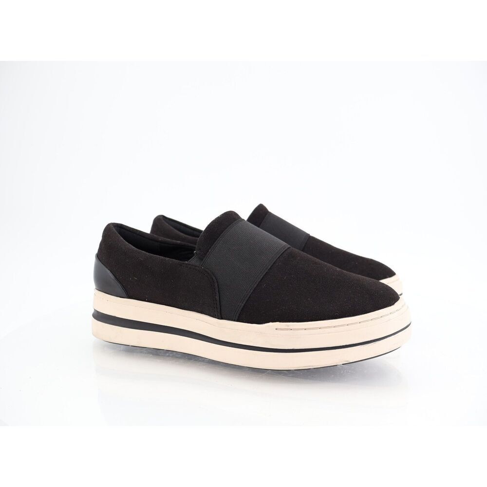 Clarks Women's Audreigh Eve Loafers Platform Suede Leather Black White 9.5 Wide